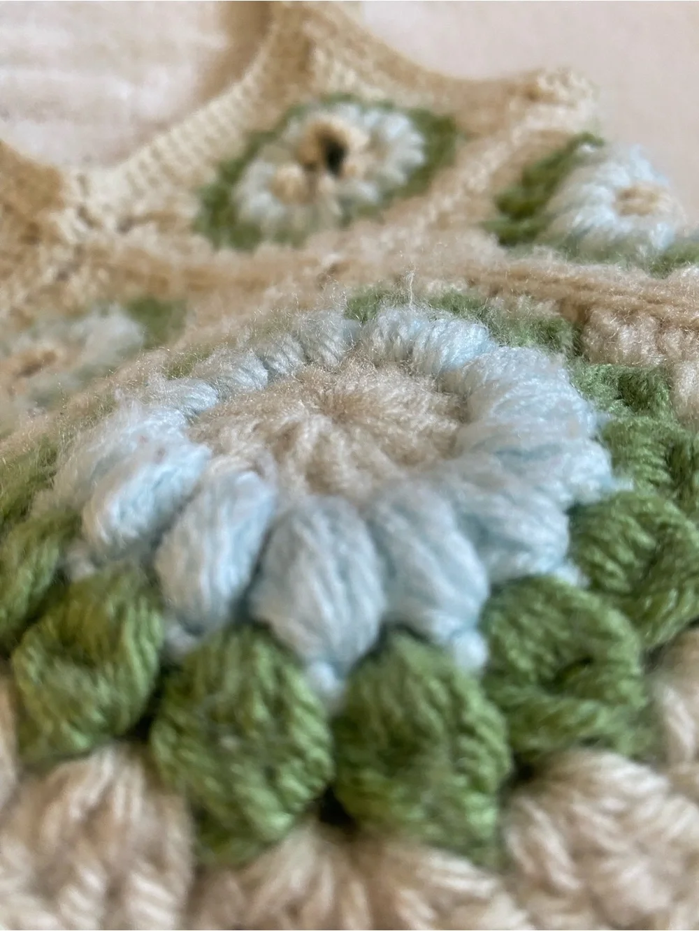 Handmade Crochet Granny Square Tote Bag Boho Shoulder Bag - Picture 4 of 10